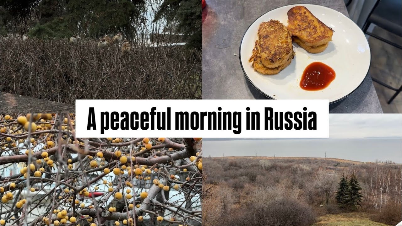 Peaceful morning in Russia | Walk to a war memorial 