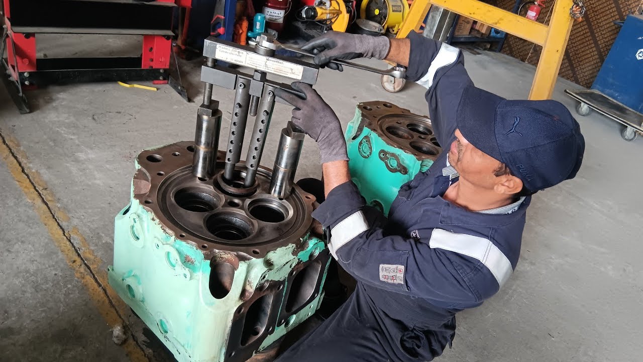 niigata marine engine cylinder  head  valve seats removal method