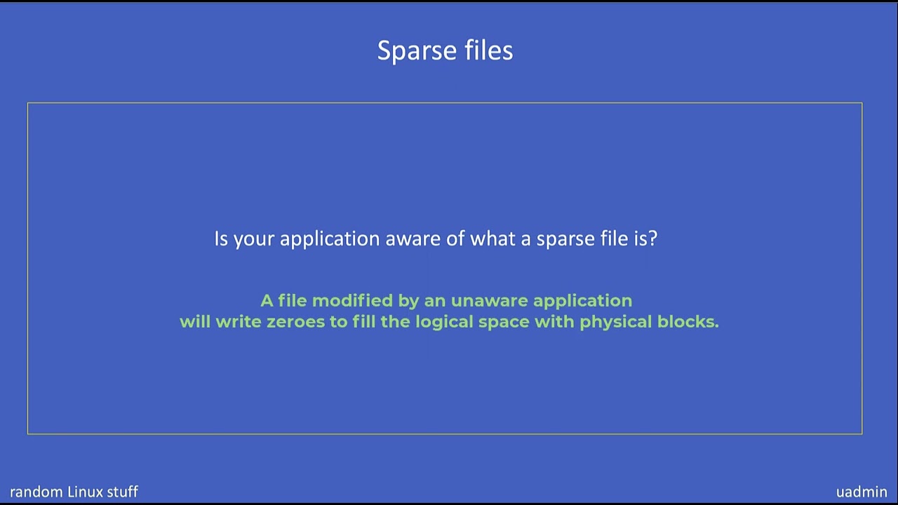 Linux sparse files