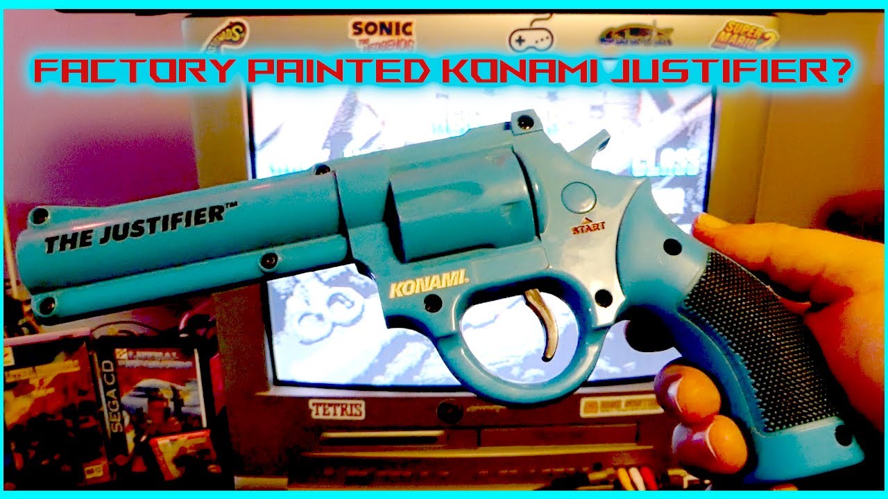 Weird Painted Konami Justifier lightgun?! What is it???  Tested with Sega Genesis 2 on CRT