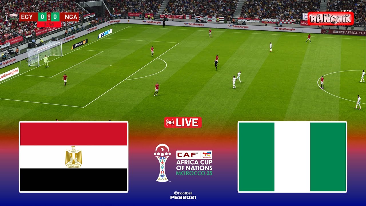 🔴EGYPT vs NIGERIA - Africa Cup of Nations 2025 CAF Match | Pes 21 Simulation Gameplay