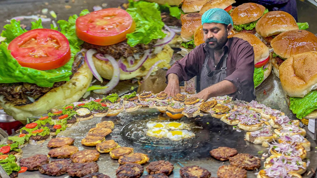 Streetfood SPECIAL CHAPLI EGG BURGER - Fastest Making Skills Of Anda Burger