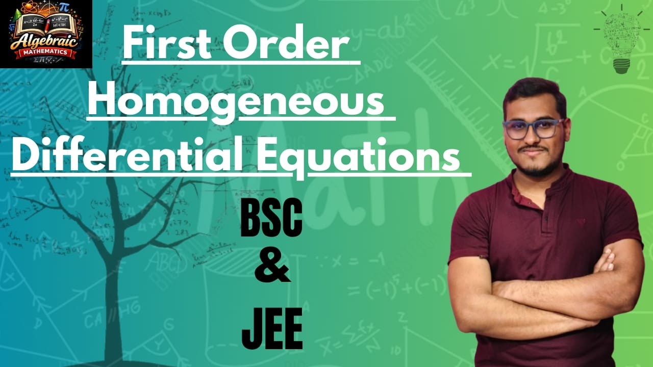 First Order Homogeneous Differential Equation | Step by Step Method |  @AlgebraicMathematics