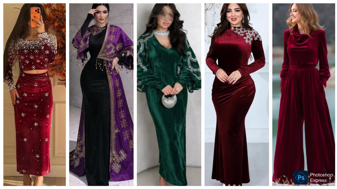 Top Latest Velvet Maxi Party Fashion Dress For Eid/Velvet Maxi Dress زیباترین لباسهای ماکسی مخمل
