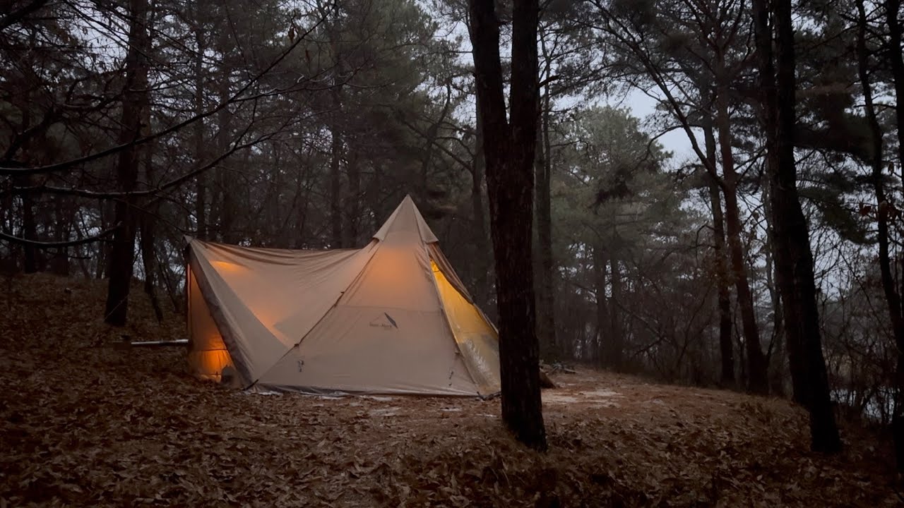 캠핑/ 예산 파인힐 캠프, 숲속 캠핑, 겨울캠핑, 굴보쌈