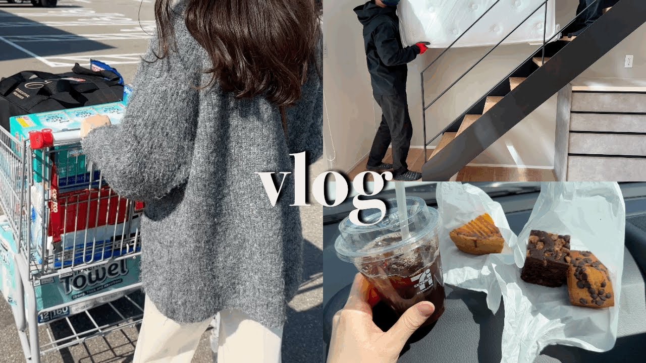 vlog | 引越しブイログ📦全てが新しい家での新生活🧹無印,コストコ,ニトリ,100均