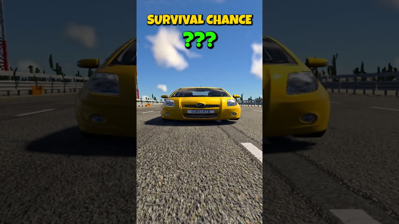 Toyota Yaris Meme | Dominator 3 😂 600 MPH Survival Chance #4 #shorts #beamngdrive
