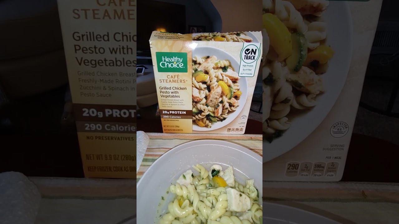 Eating Healthy Choice Café Steamers Grilled Chicken Pesto With Vegetables, Dbn, MI, 8/11/25