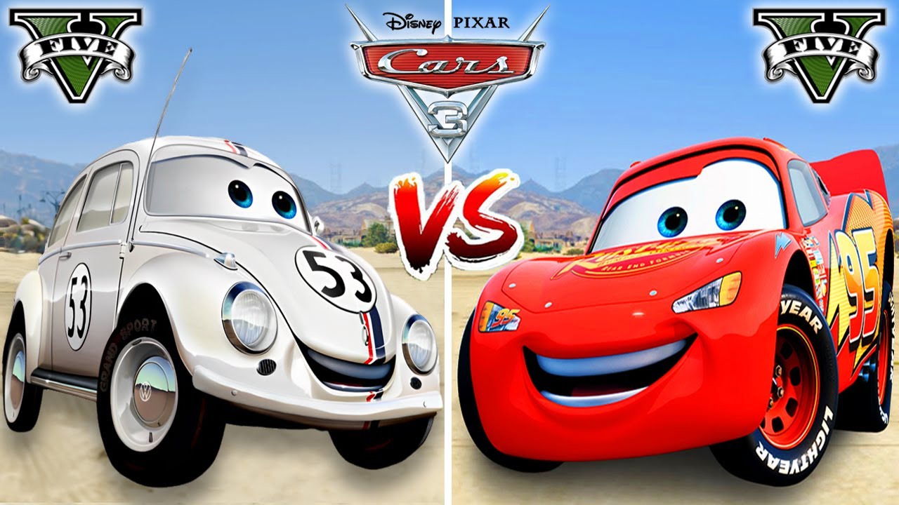 Lightning McQueen VS Herbie (Disney cars) in GTA 5 - WHO IS BEST?