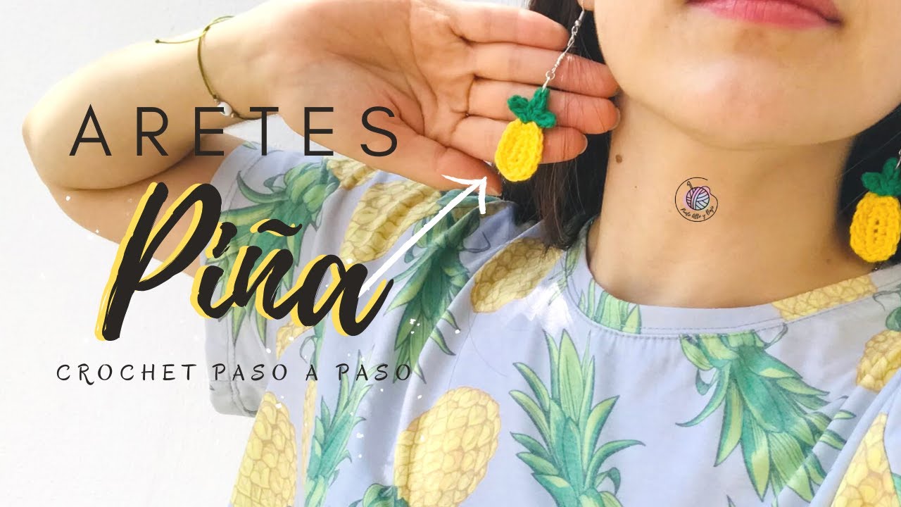 ARETES PIÑA / PENDIENTES A CROCHET