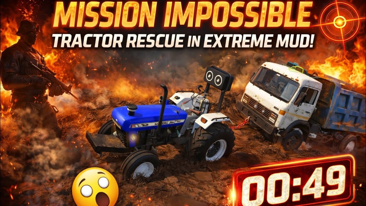 Mission Impossible: Tractor Rescue in Extreme Mud Truck 🚛#tranding #viral #tractor#truck 