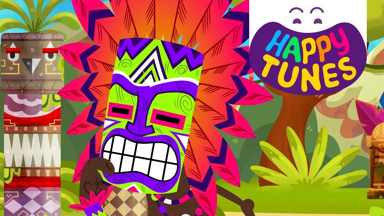 The Monkeys And The Witch Doctor, Official Video, Kids Songs - Happy Tunes