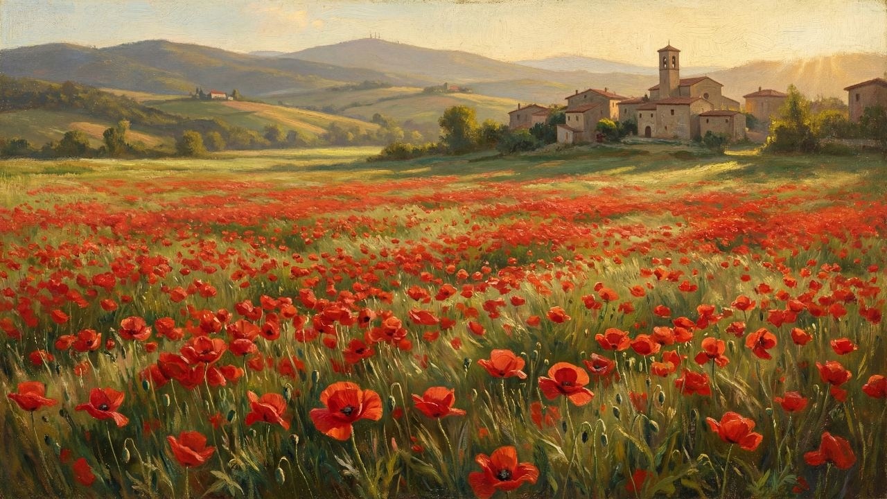 1 Hour Peaceful Classical Piano Music for Deep Focus & Study | Bach Inspired 🖼️ Scarlet Fields
