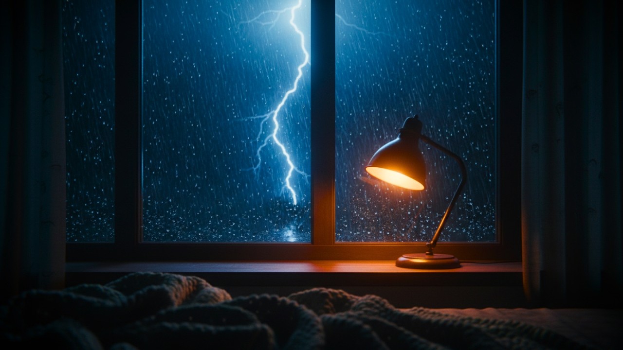 Instant Sleep in 3 Minutes 🌧️ Heavy Rain on Window for Insomnia & Anxiety Relief Static View