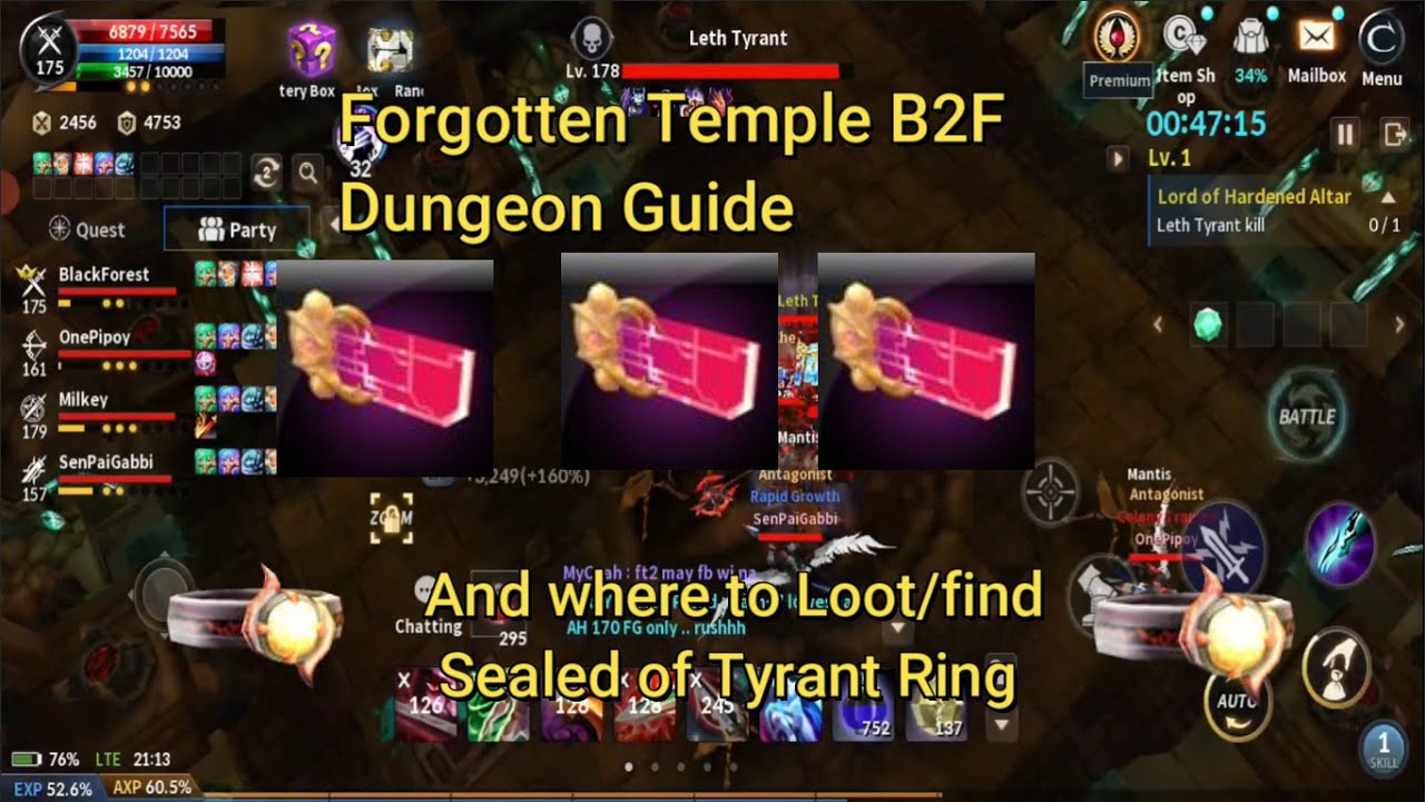 Cabal Mobile Ph - Forgotten temple B2F Dungeon Guide (Tagalog)