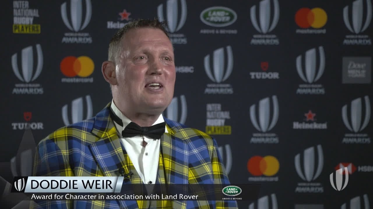 Doddie Weir reacts to winning Award for Character