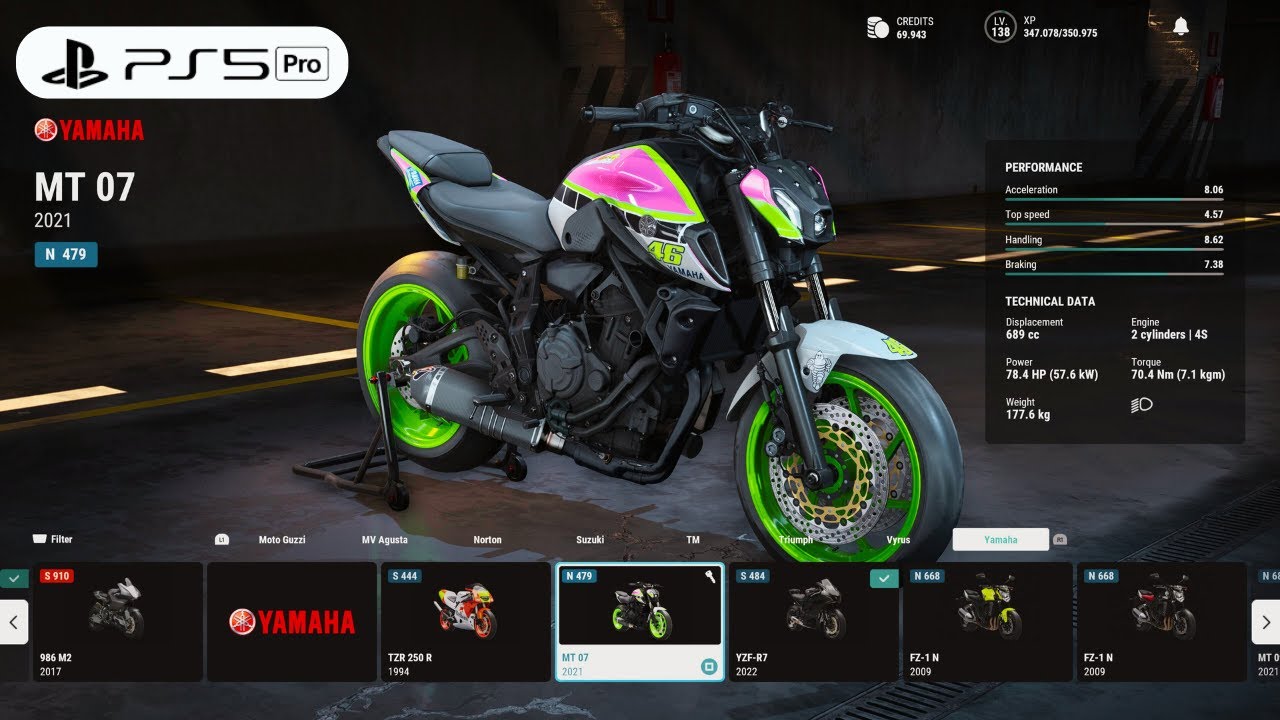RIDE 5 | Customize Yamaha MT07 Valentino Rossi VR46 Gameplay [4K PS5 Pro]
