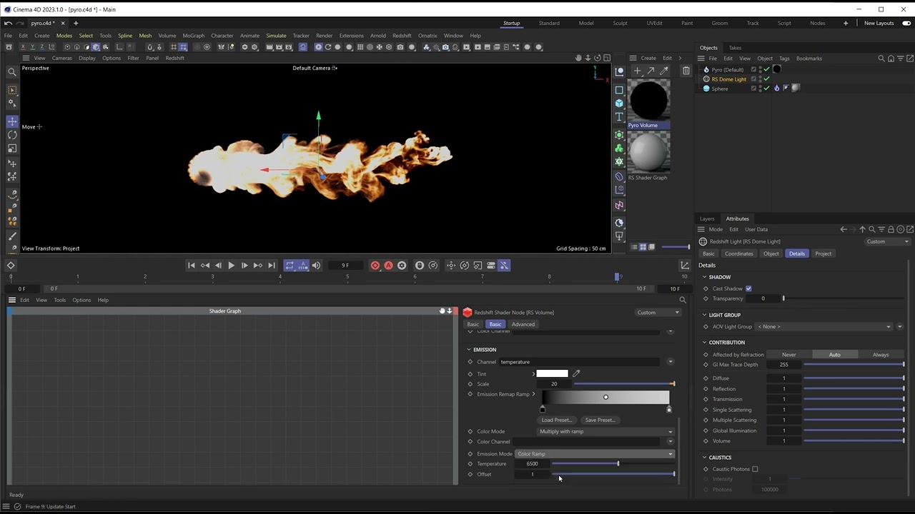 Rendering Cinema4D Pyro Effects with Redshift