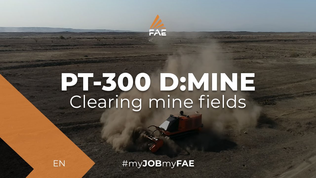 FAE PT-300 D:MINE with 300/FD - the remote controlled tracked carrier for clearing mine fields