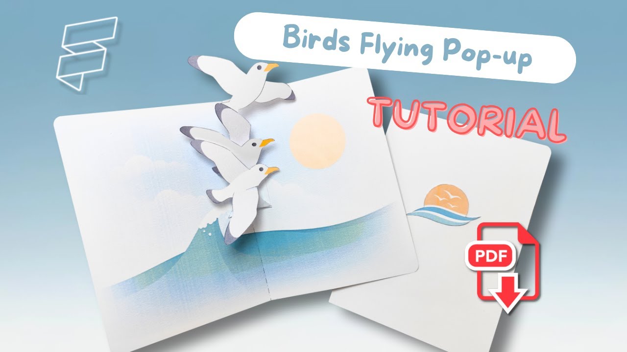 Birds Flying | Pop up Card Tutorial | Paper craft | Free template download