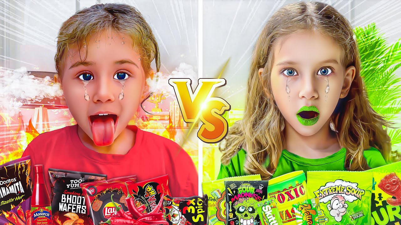 الأكل الحار 🌶️ضد الأكل الحامض🍋‍🟩😱🔥صفا ولولو صنعو اكبر بيت من الليجو 😵