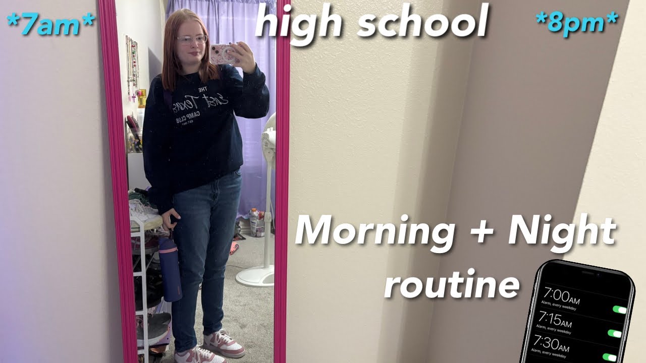 My REAL High School Morning + Night Routine (7am + 8pm)