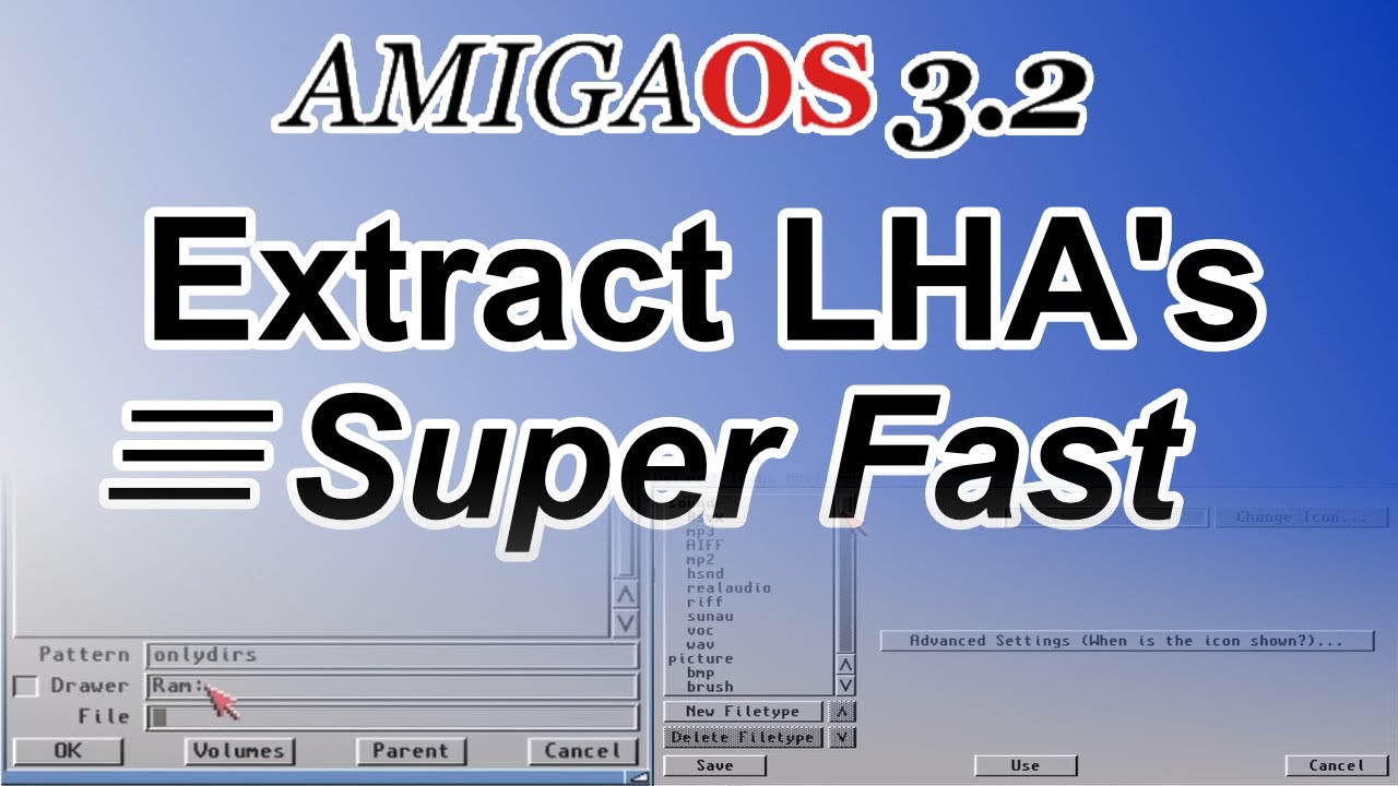 Amiga OS 3.2 - Unpacker & DefaultIcons to help extract LHAs
