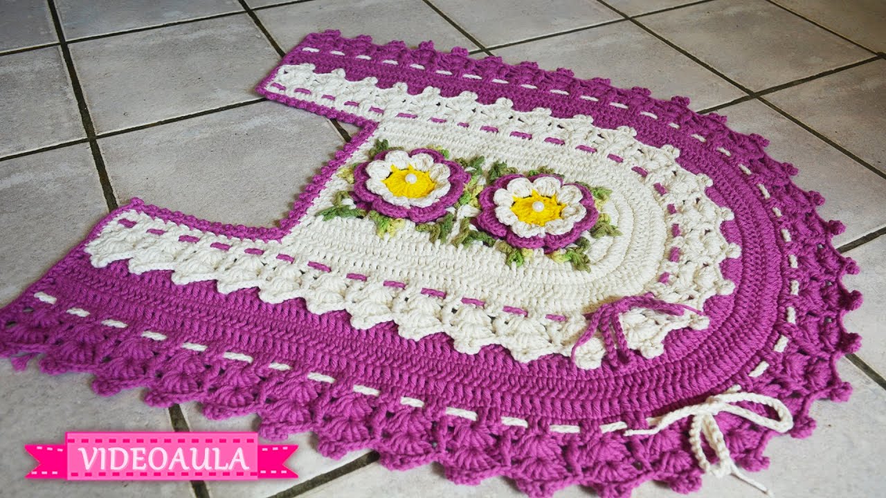 TAPETE DO PÉ DO VASO BARRADO DUPLO