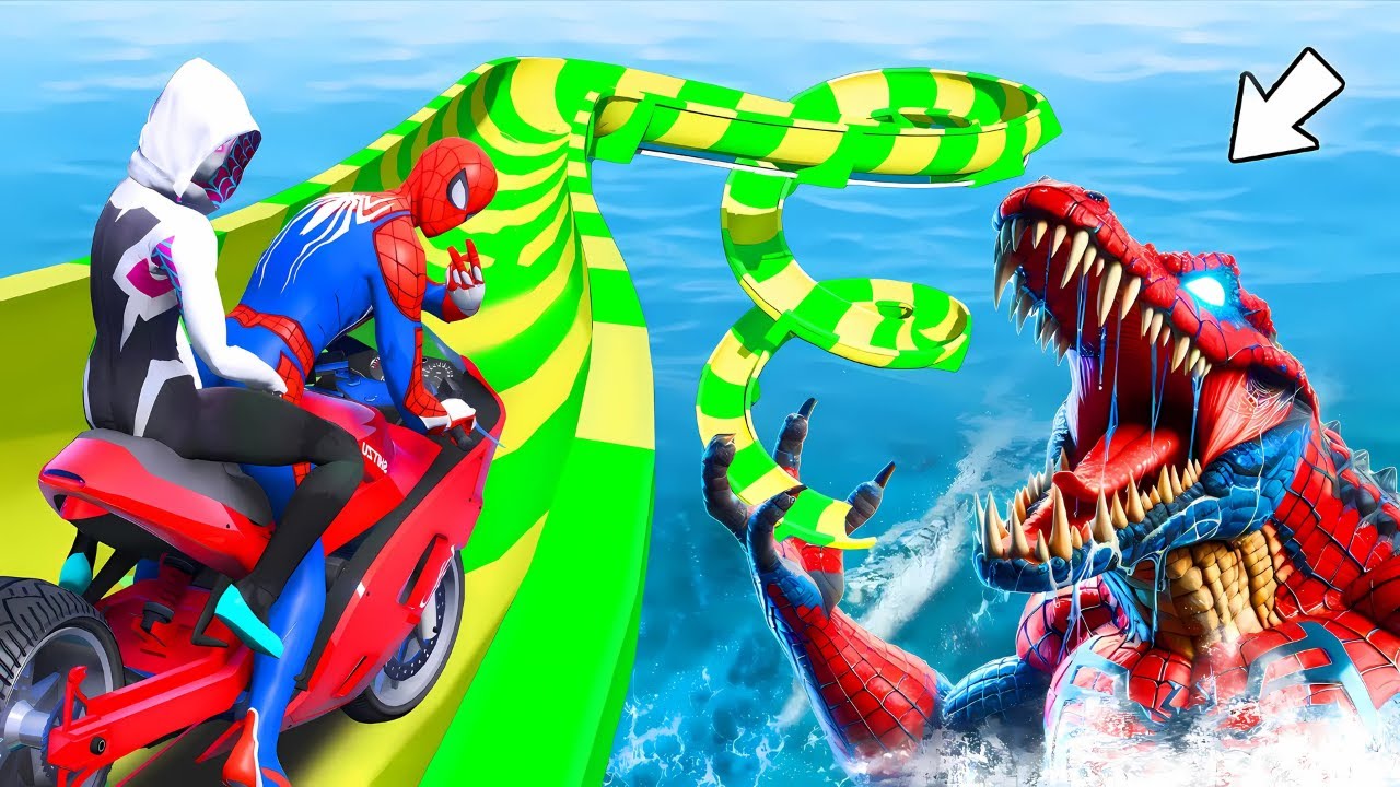 SPIDER MAN's Insane Motorcycle Stunt Racing with BRAINROT in GTA 5