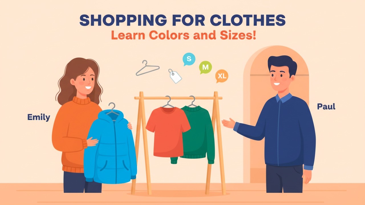 Shopping for Clothes: A Fun Story to Learn Colors and Sizes 👕👗