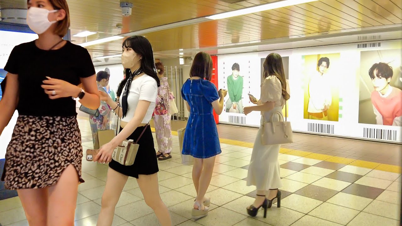 4k:新宿駅構内をぐるぐると散歩｜大谷選手の164km投球疑似体験大型ビジョン｜TOKYO WALK