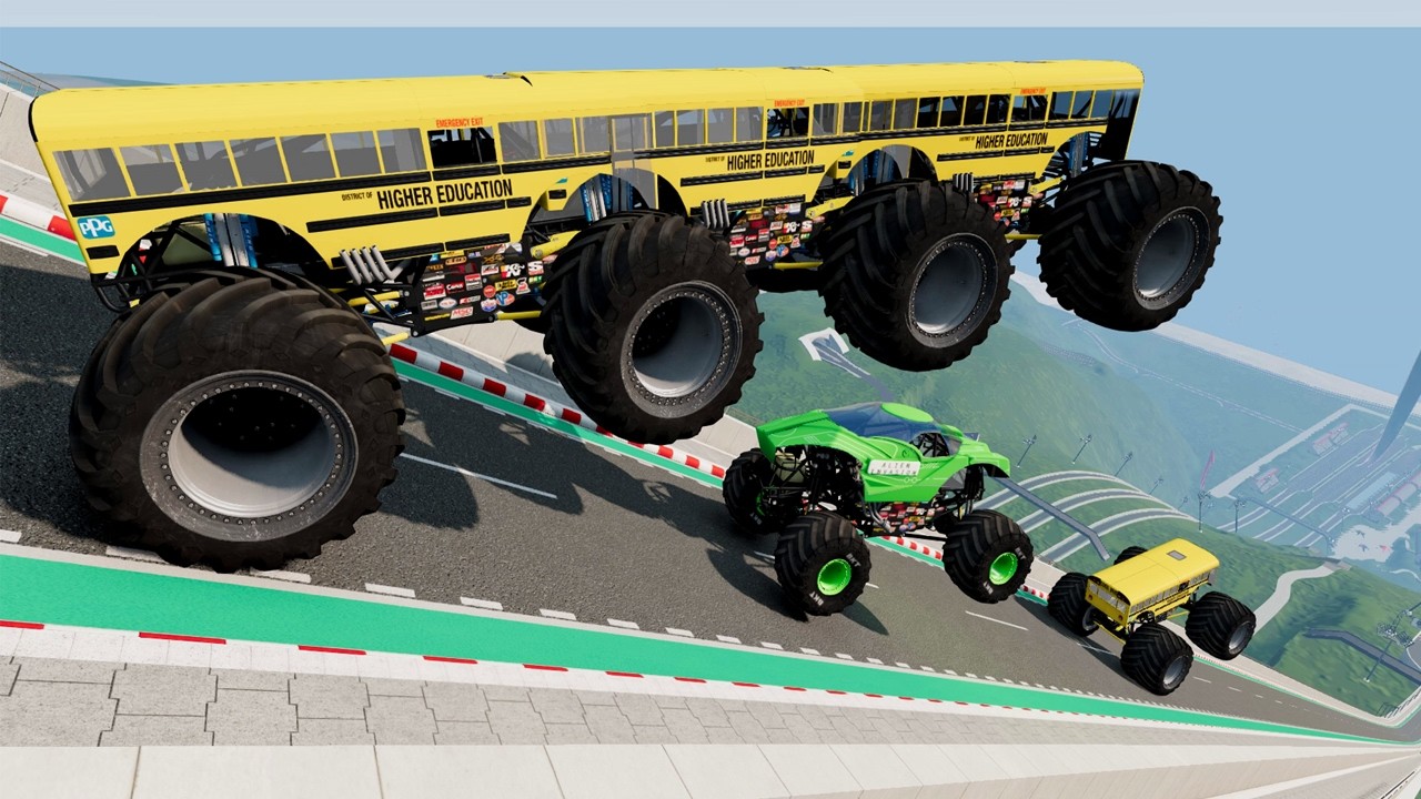 Epic High Speed monster trucks jumps stunts & crashes #010 | BeamNG Drive