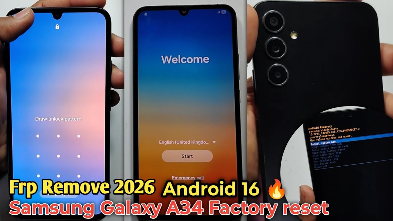 Samsung Galaxy A34 Frp Unlock & Factory Reset || Samsung A34 Hard Reset & Google Account Remove 2026