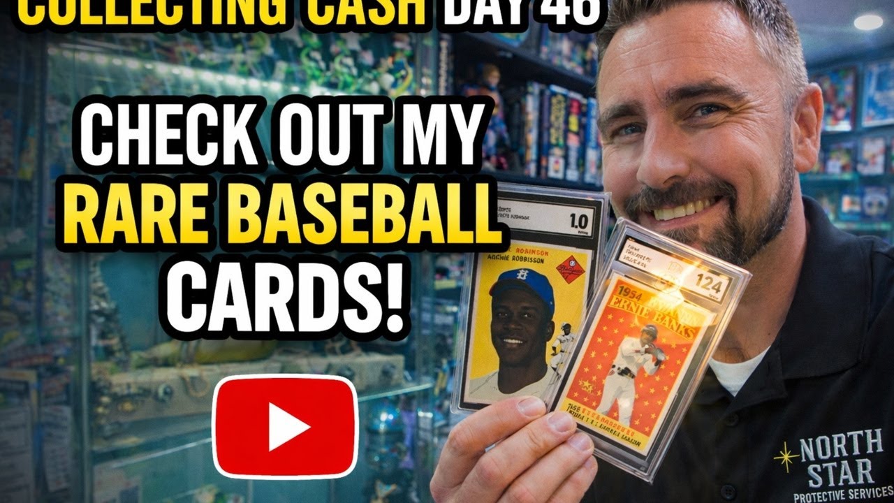 Day 46 - Check Out My RARE Baseball Cards! Jackie Robinson + Original Mantles!!