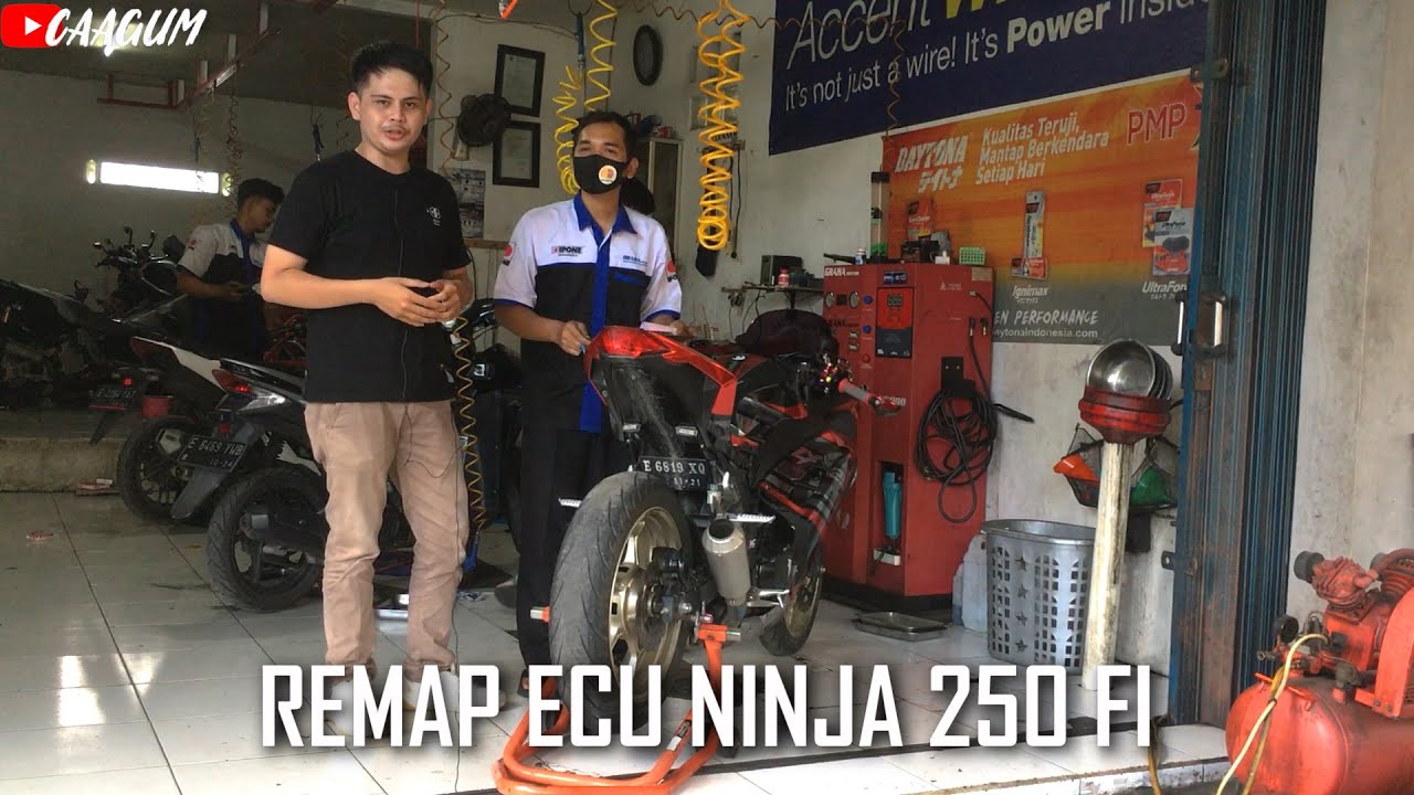 #130 Upgrade performa Ninja 250 fi dengan Remap Ecu dan ganti oli premium ipone oil by grahamotor