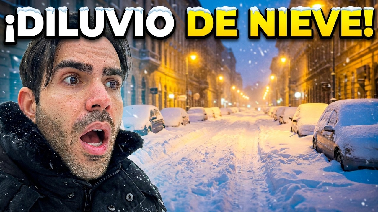 Cubano reacciona a nevada HISTÓRICA en Budapest | ¡No lo puedo creer!