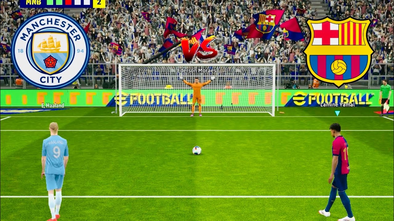 HAALAND VS LAMINE | MANCHESTER CITY VS FC BARCELONA PENALTY SHOOTOUT | eFOOTBALL