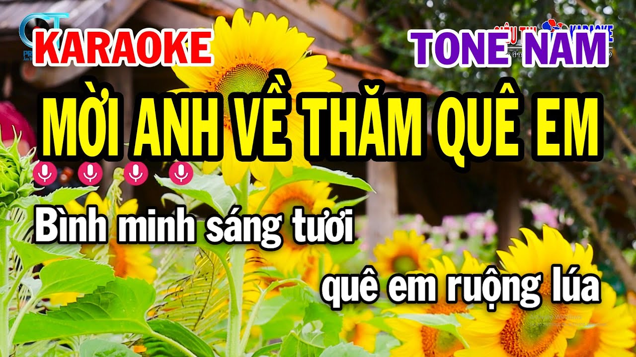 Karaoke Mời Anh Về Thăm Quê Em Tone Nam ( Em ) Nhạc Sống Dễ Ca Nhất | Siêu Thị