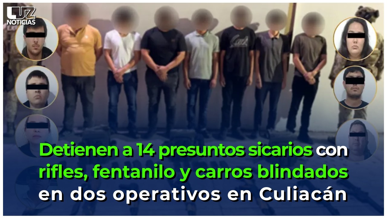 Detienen a 14 presuntos sicarios en Culiacán. Dos son mujeres.
