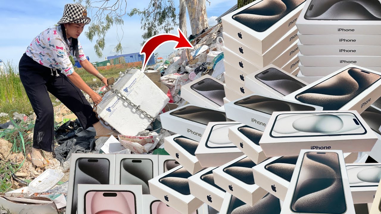 Big lucky 🎁 Many phones were found in  box Locked with a Chain big (iphone,oppo,vivo,samsung...)