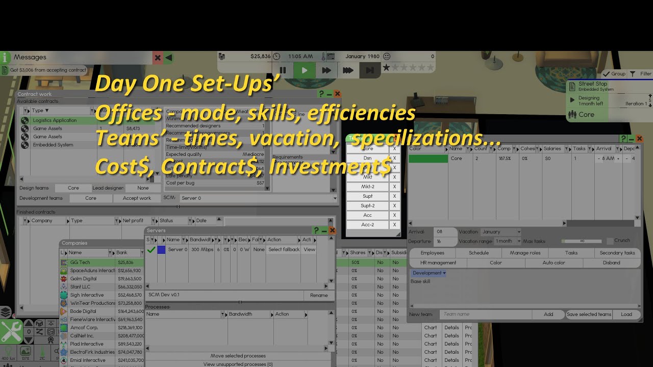 Software Inc.: Strategies E-02; DAY-1 Set-Up, Teams, Office, Investments and MORE!!