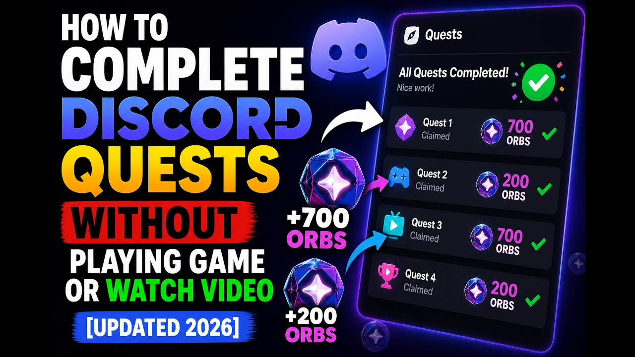 How to Complete Discord Quests WITHOUT Playing Game or Watch Video [UPDATED 2026]