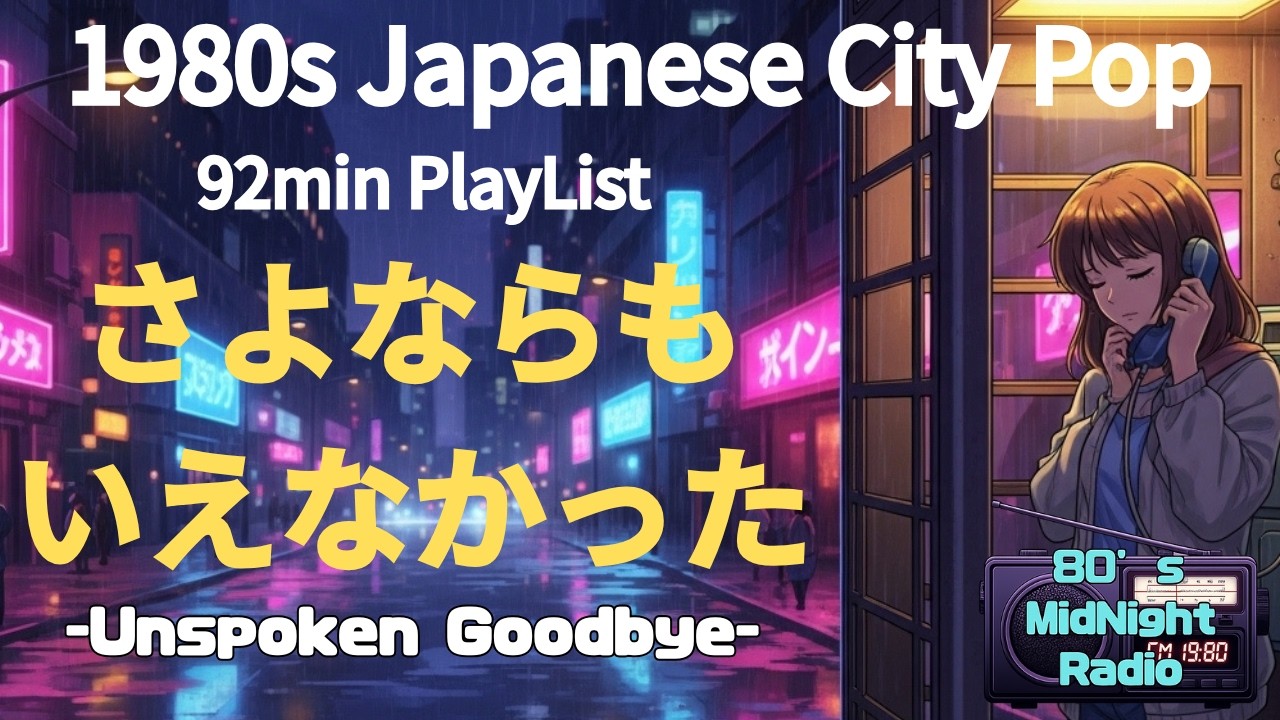 【80's シティポップ】もう会えない人を想う夜に - 1時間32分 切ない気持ちに浸れる恋愛ソング集 | City Pop Playlist