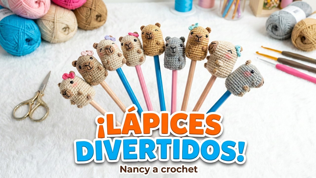 Decora los lápices de los pequeños con este lindo proyecto a crochet / CAPIBARA PARA LAPICES !