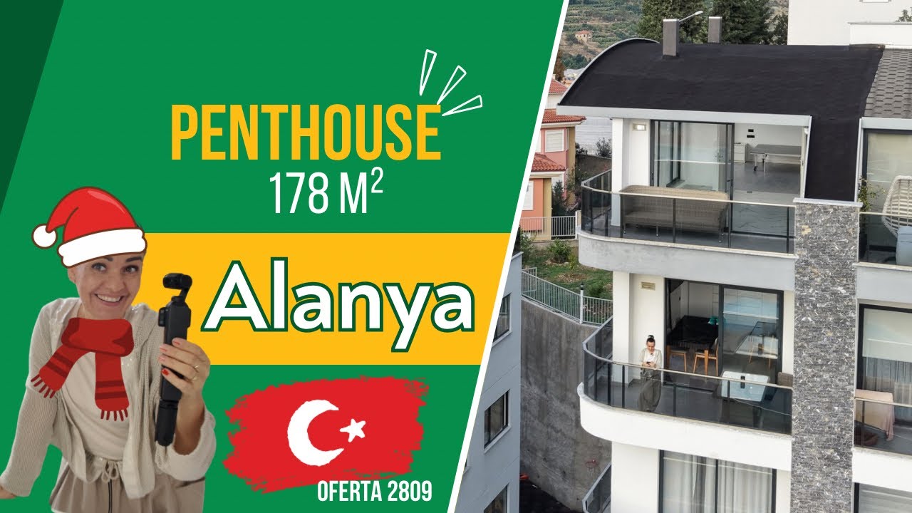 Nowoczesny penthouse 214m2/178m² z pełnym widokiem na morze i góry #nieruchomości #alanya #turcja 