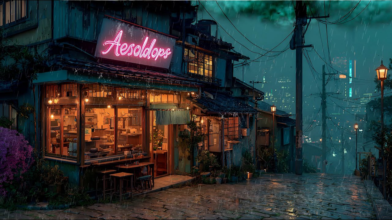 Midnight Alley in Japan 🌙 Soft Hip Hop Beats with Rain for Calm & Focus