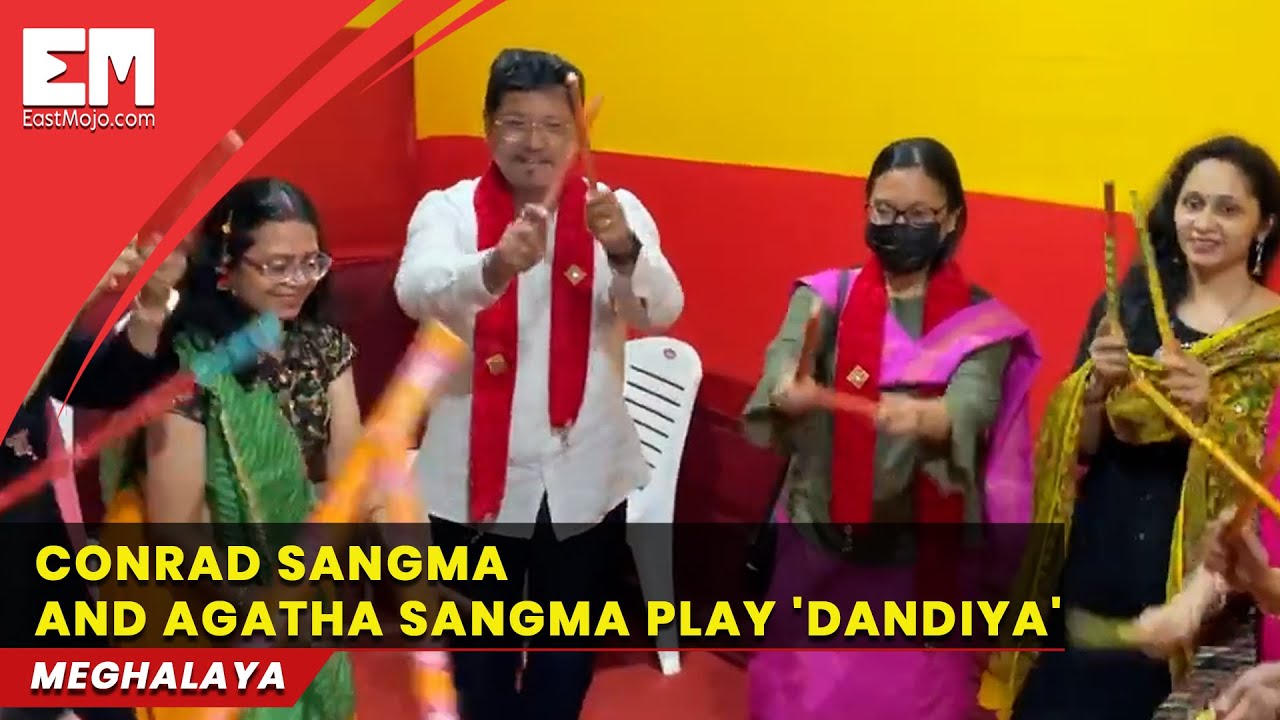 Meghalaya CM Conrad, MP Agatha play 'Dandiya' to celebrate Navratri
