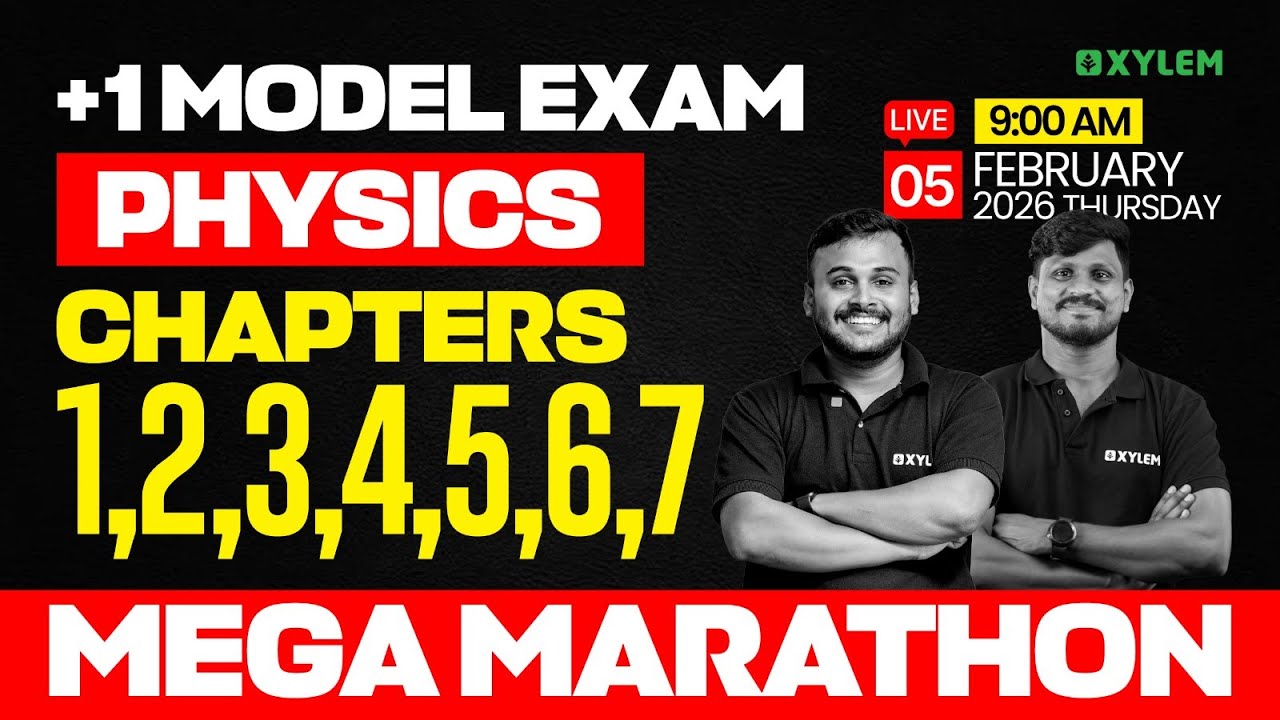 Plus One Physics Model Exam | Chapters - 1,2,3,4,5,6,7  | Xylem Plus One