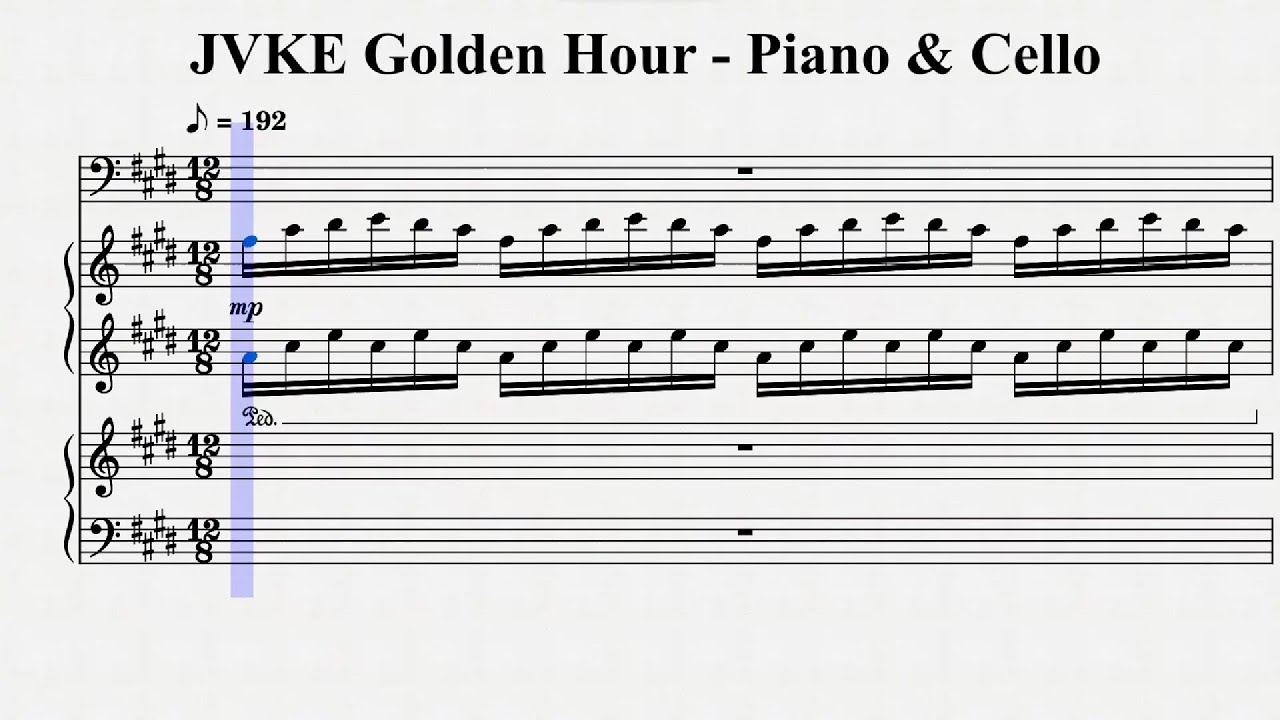 JVKE Golden Hour   Piano & Cello Sheet Music