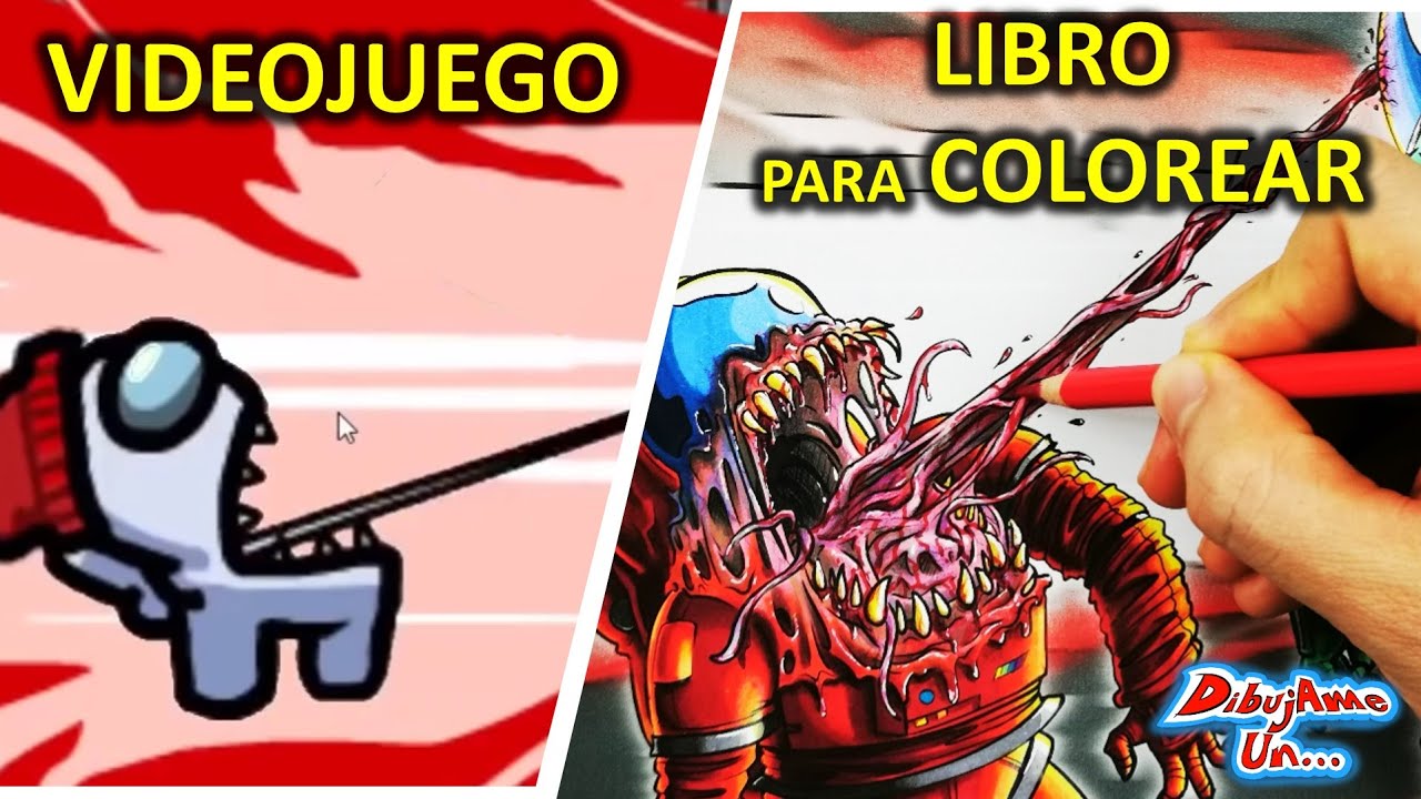 Among Us Impostor Matando FanArt Halloween. Hago mi propio libro de colorear #1. DibujAme Un
